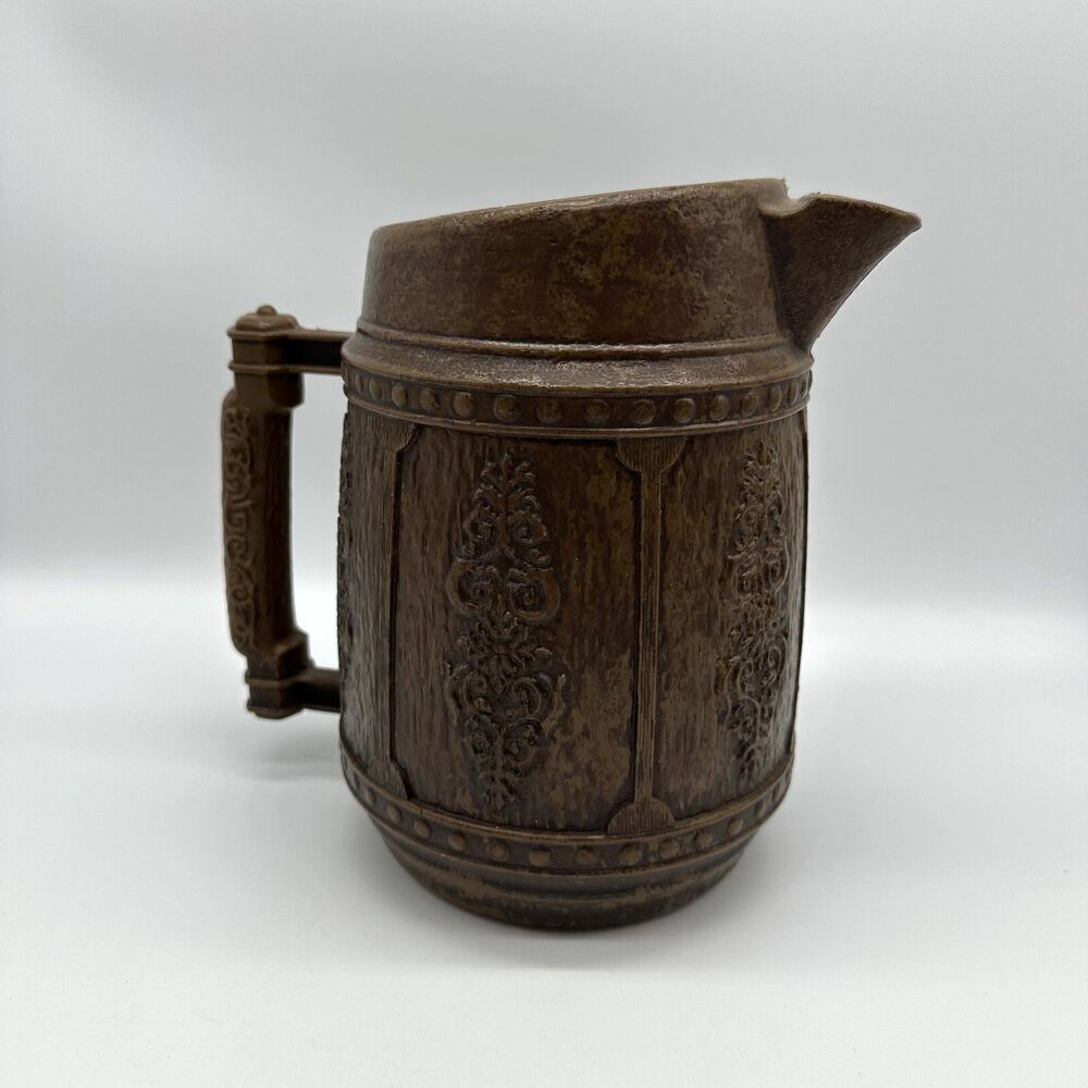 Brown Tavern Pitcher Plastic 8.25" Tall Vintage Cosplay